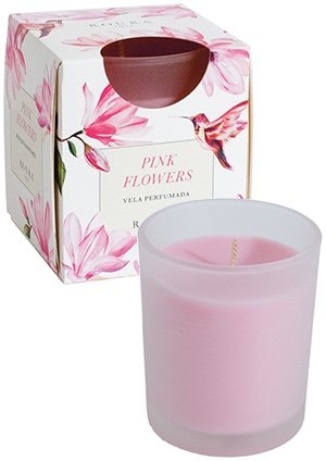 ROURA Свеча Ароматизированная в стакане Розовые цветы 85*70 (PINK FLOWERS) в кор. 6шт